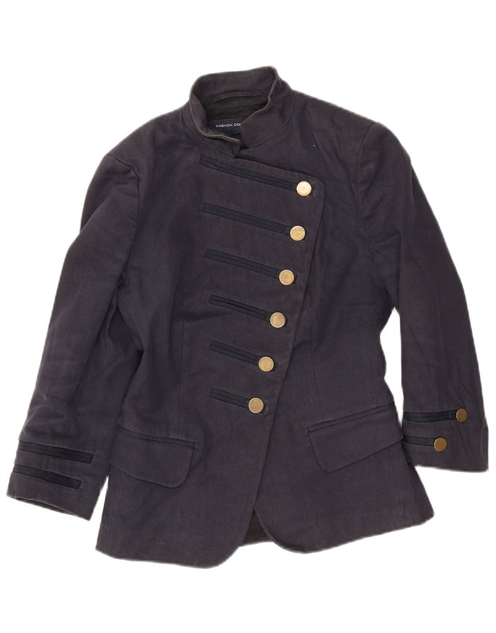 French Connection Dame 6 Button Blazer Jacket UK 8 Small Navy Blue Bomuld