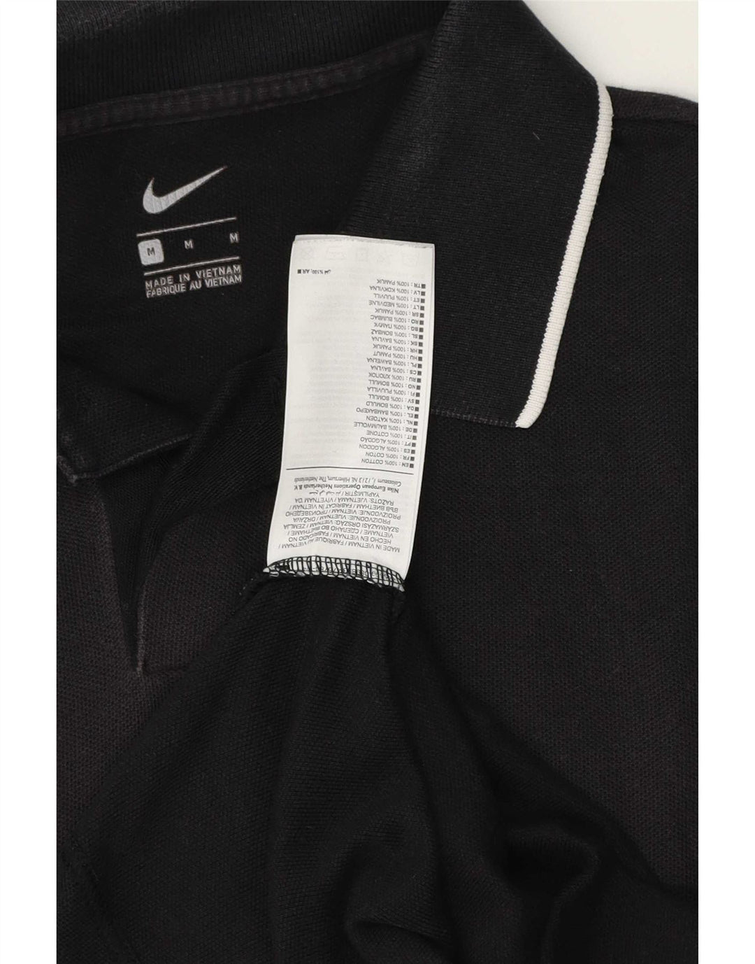 Nike Poloshirt til mænd, medium sort stribet bomuld