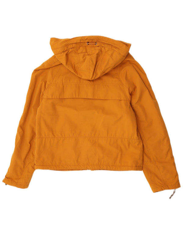 Zara Dame Hætte Loose Fit Windbreaker Jacket UK 6 XS Gul Polyester