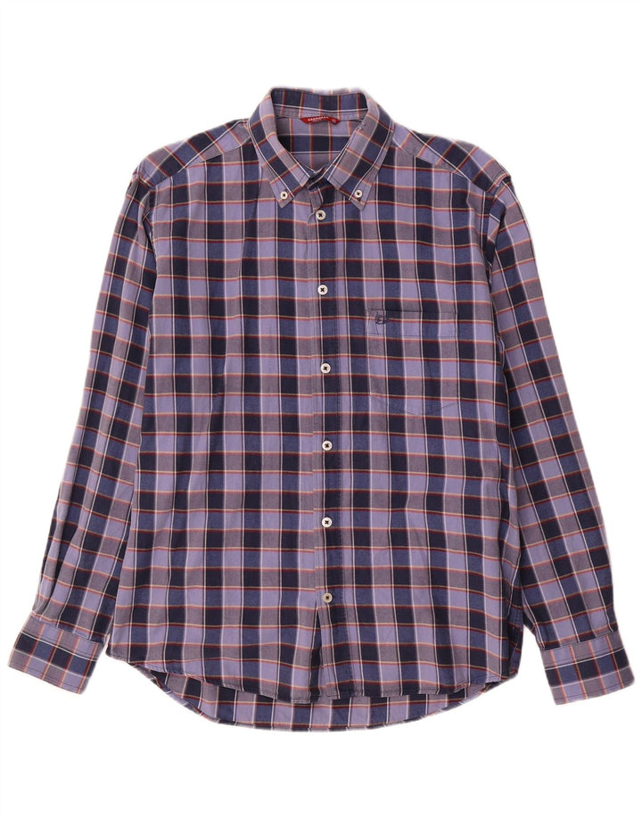 Carrera herreskjorte medium marineblå ternet bomuld