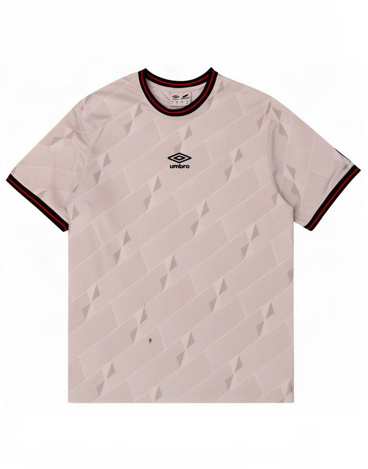Umbro Herre T-Shirt Top Medium Hvid Geometrisk Polyester