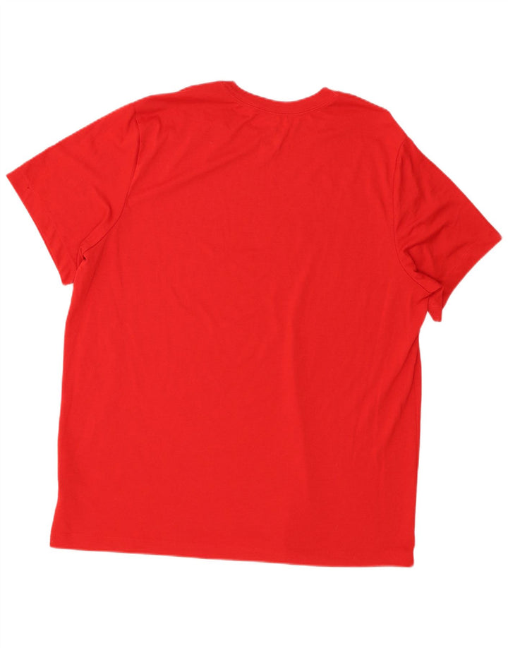 Nike Herre Dri Fit Grafisk T-Shirt Top XL Rød Polyester