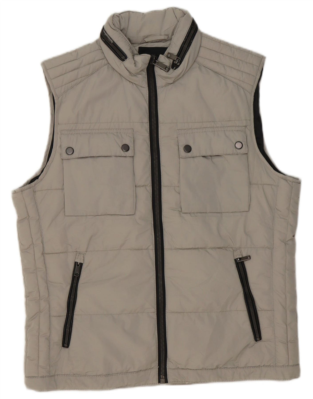 Zara Herre Polstret Gilet UK 40 Large Grå