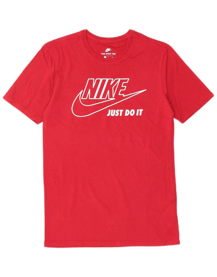NIKE Mens Athletic Cut Graphic T-Shirt Top Small Red Cotton