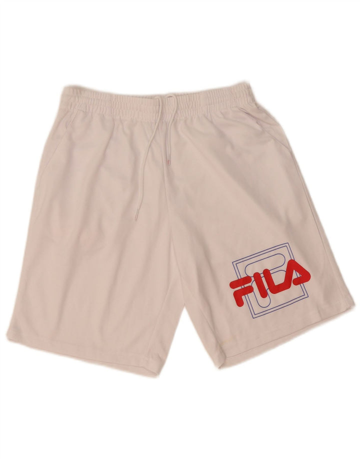 Fila Herre grafiske sportsshorts XS Hvid polyester