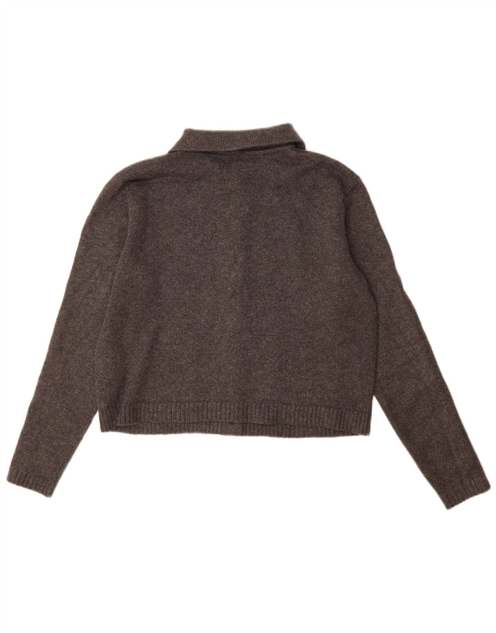 Marks & Spencer Dame Cardigan Sweater UK 10 Small Grå Polyester