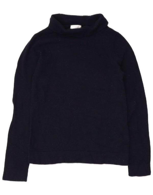 Hobbs Dame Rullehals Sweater UK 12 Medium Navy Blue Uld