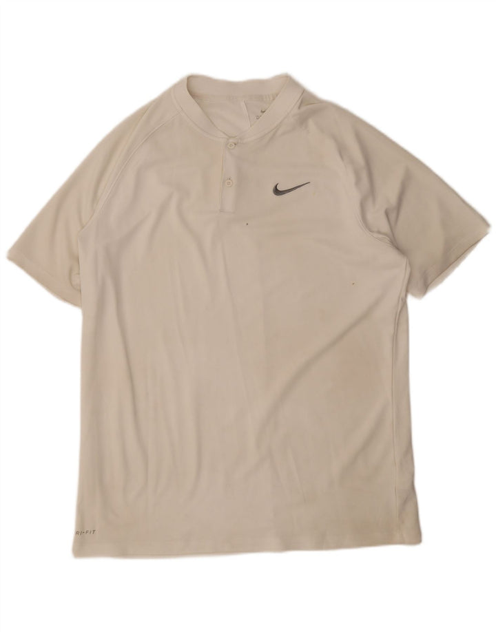 Nike T-shirt top til mænd, stor hvid polyester