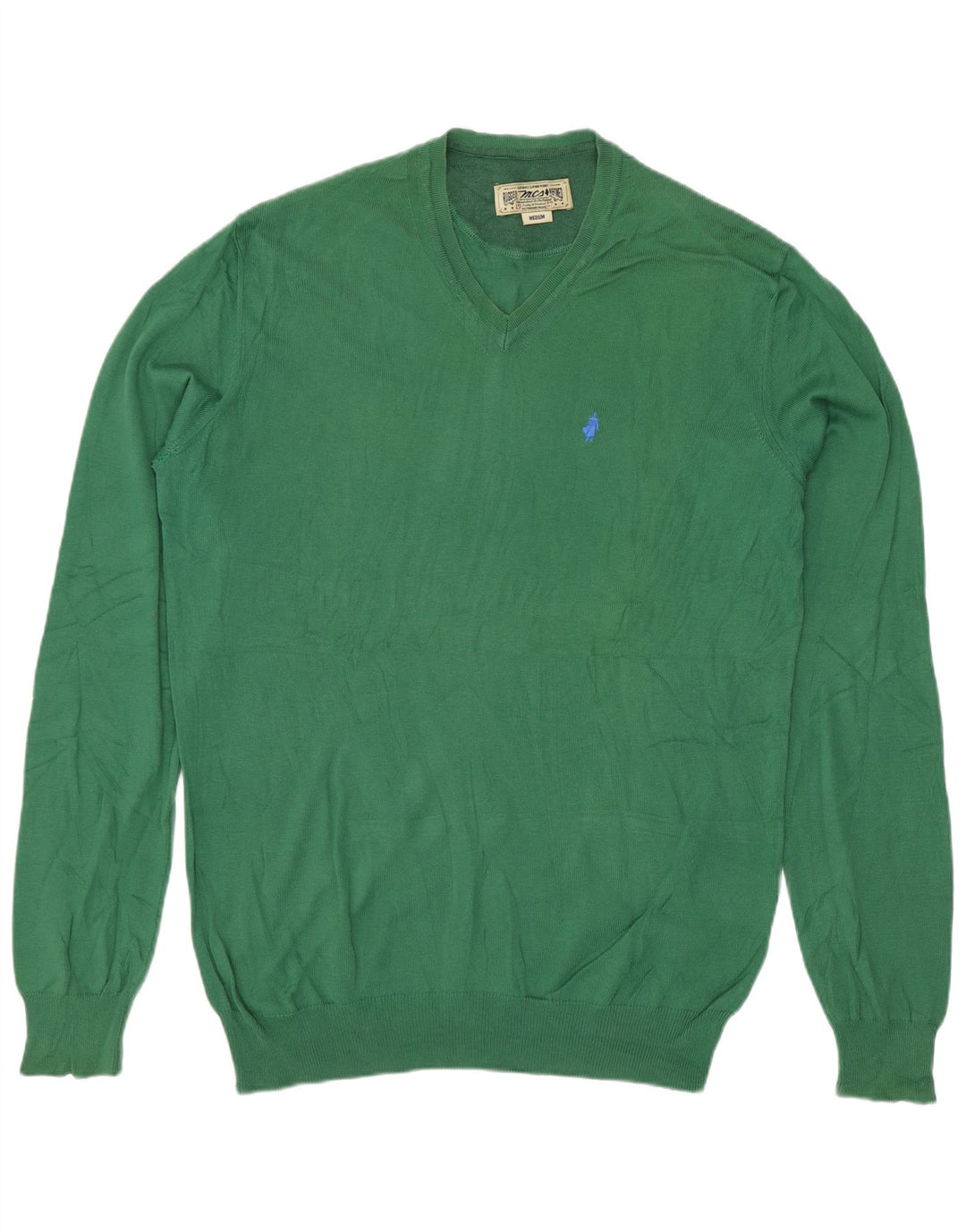 Marlboro Classics Herre V-hals sweater Medium Grøn Bomuld