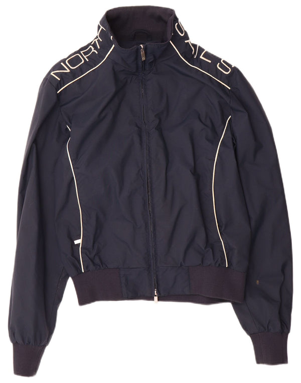 North Sails Herre Graphic Bomber Jacket UK 36 Small Navy Blue Nylon