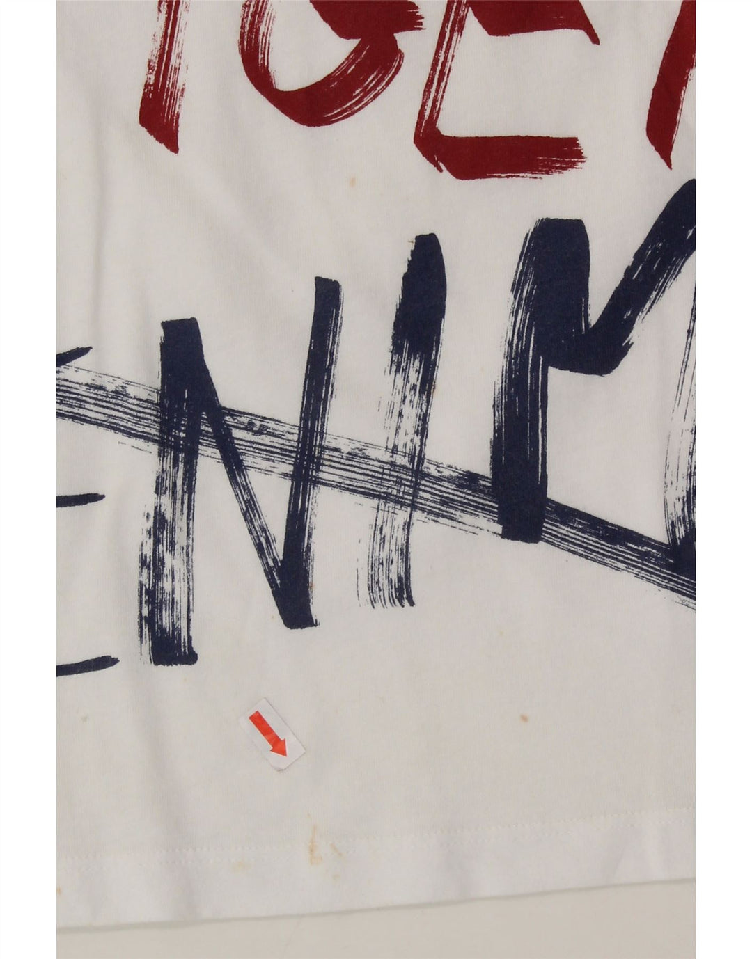 TOMMY HILFIGER Womens Graphic T-Shirt Top UK 10 Small White Vintage Tommy Hilfiger and Second-Hand Tommy Hilfiger from Messina Hembry 