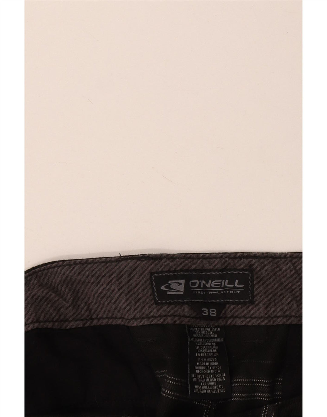O'Neill Chino Shorts til mænd W38 XL sort ternet polyester