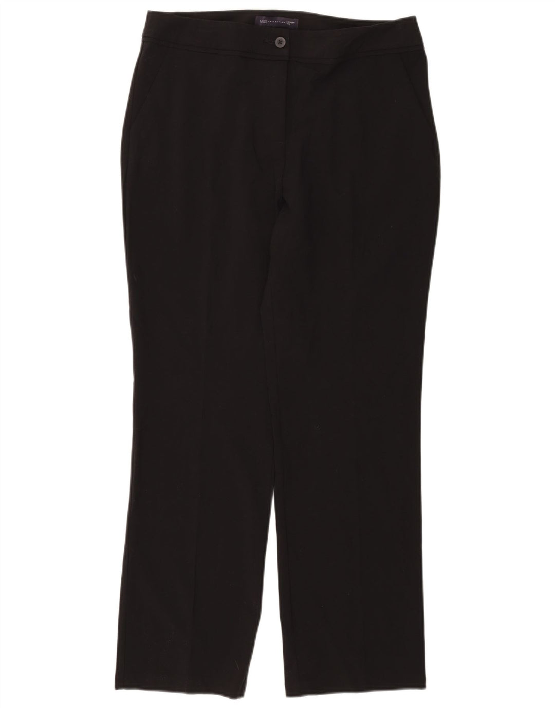 MARKS & SPENCER Womens Straight Chino Trousers UK 12 Medium W32 L29 Black