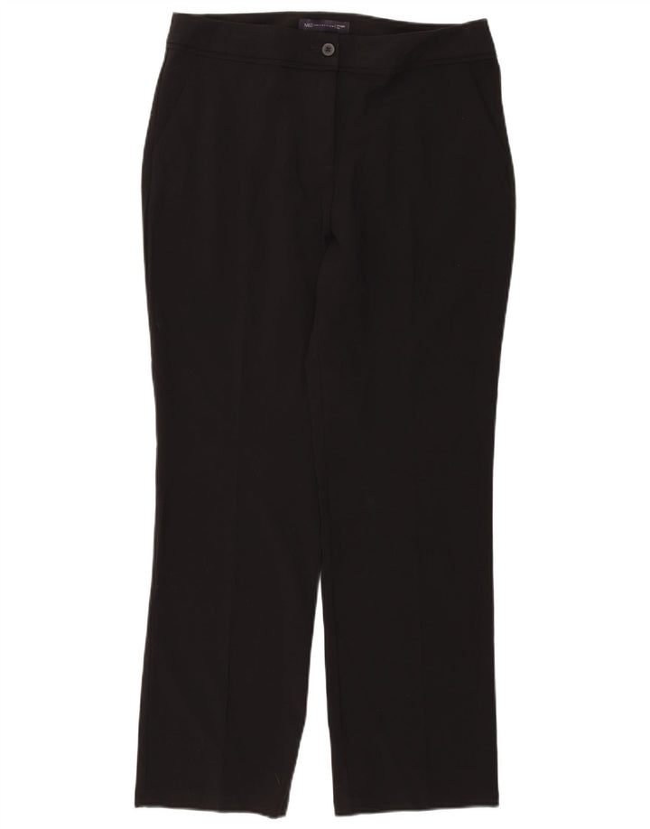 MARKS & SPENCER Womens Straight Chino Trousers UK 12 Medium W32 L29 Black
