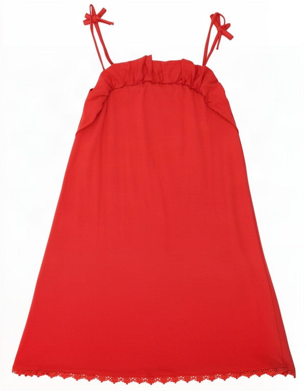 Benetton Girls Slip Dress 7-8 år Medium Pink Bomuld