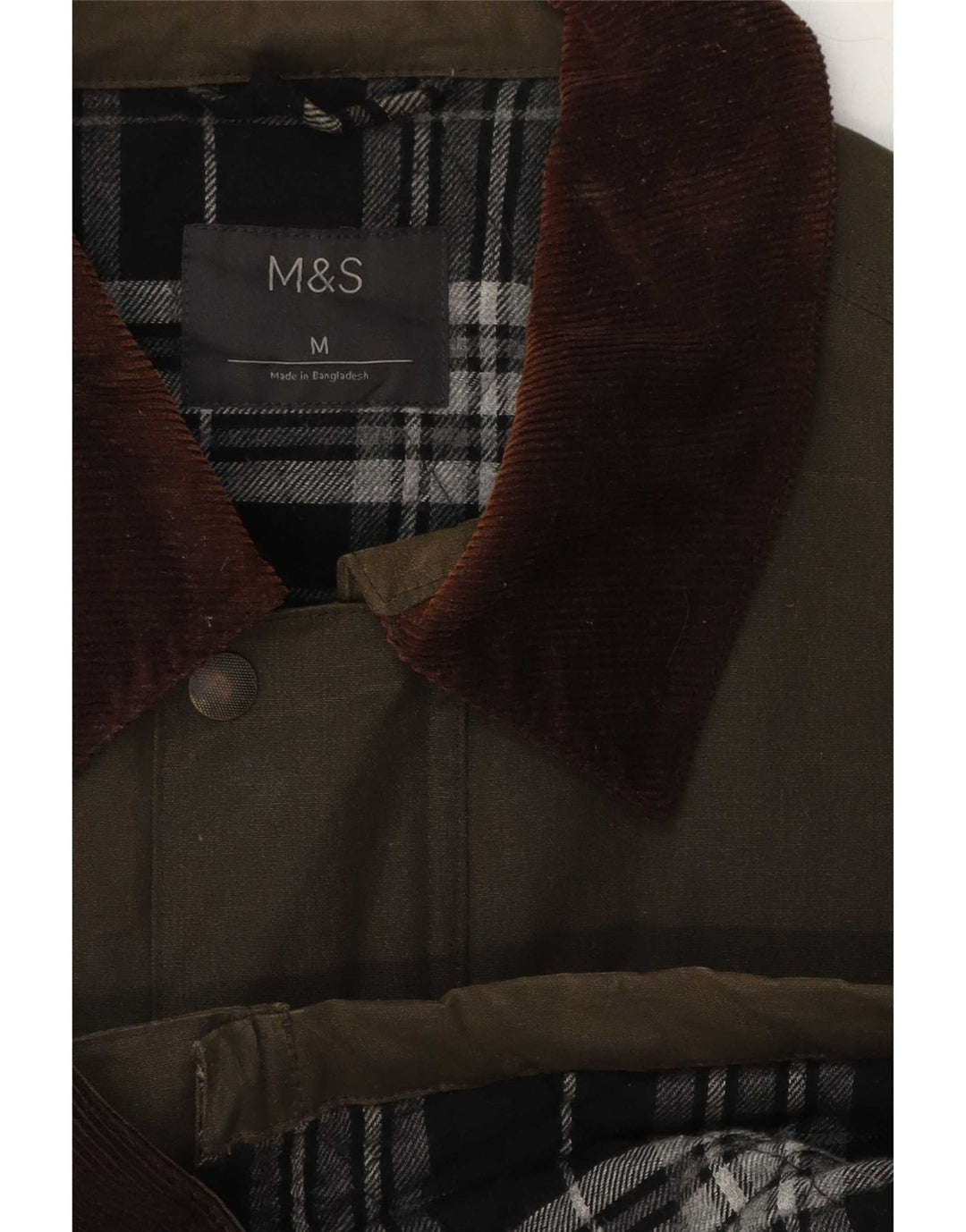 Marks & Spencer Herre vokset bomuldsjakke UK 38 Medium Khaki