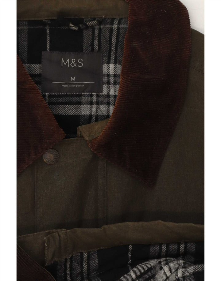 Marks & Spencer Herre vokset bomuldsjakke UK 38 Medium Khaki