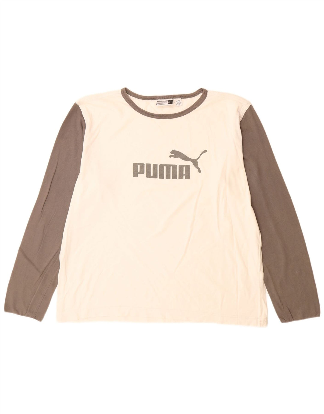 Puma Herre Grafisk Top Langærmet XL Hvid Colourblock Bomuld