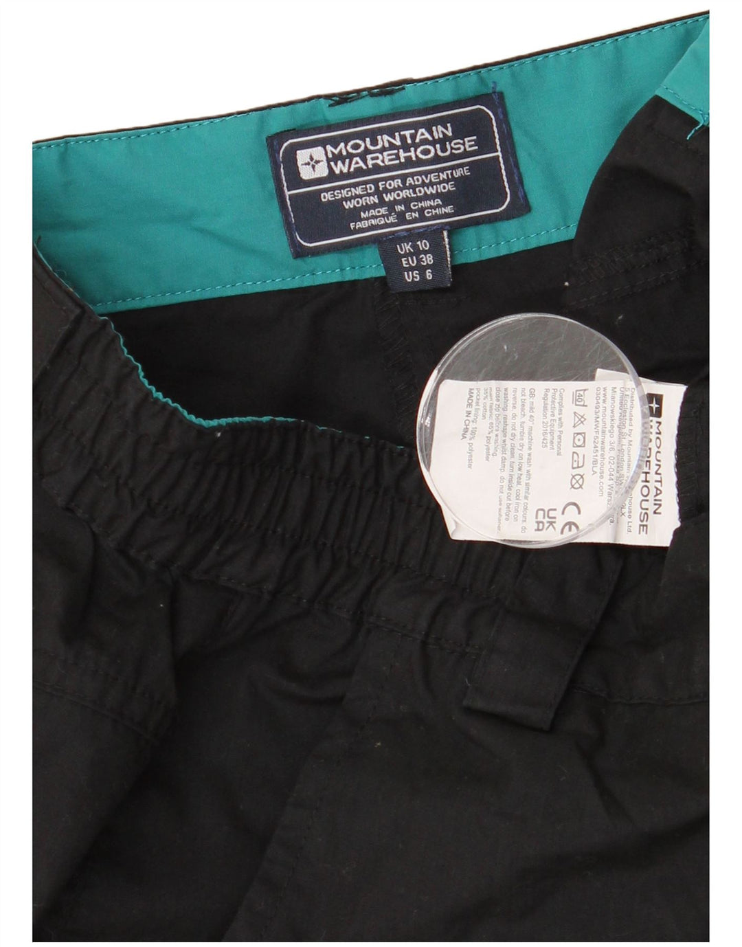 Mountain Warehouse Dame Windbreaker Bukser UK 10 Small W30 L30 Black