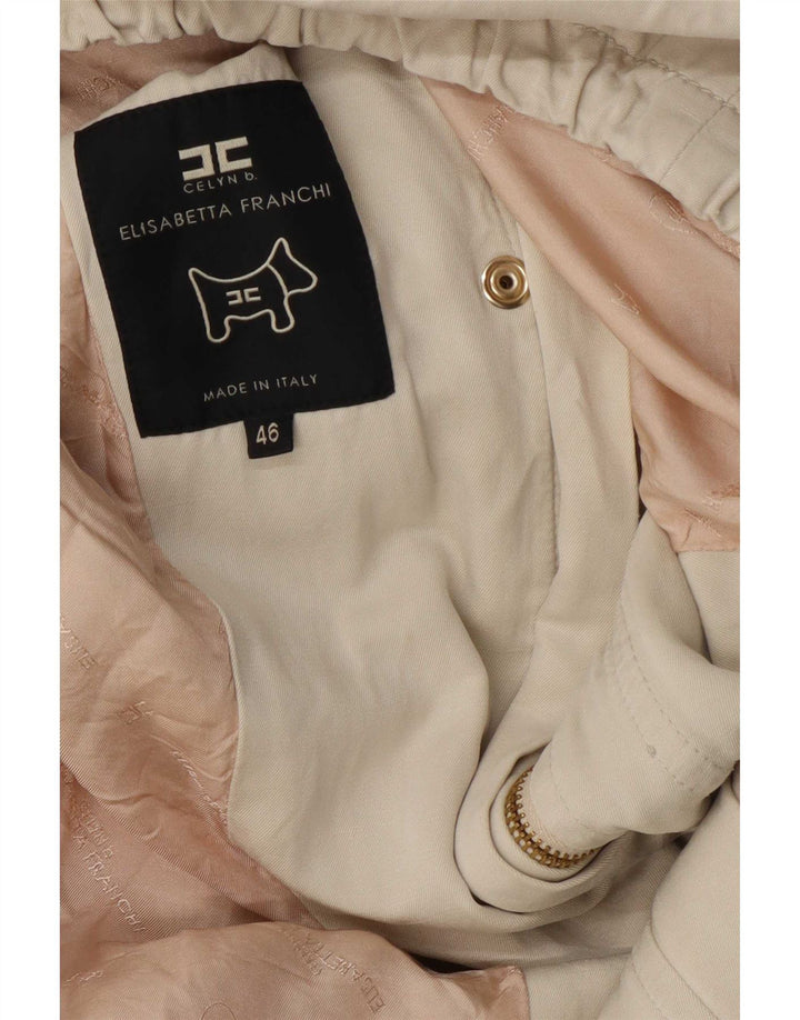 Elisabetta Franchi Militærjakke til kvinder IT 46 Large Off White