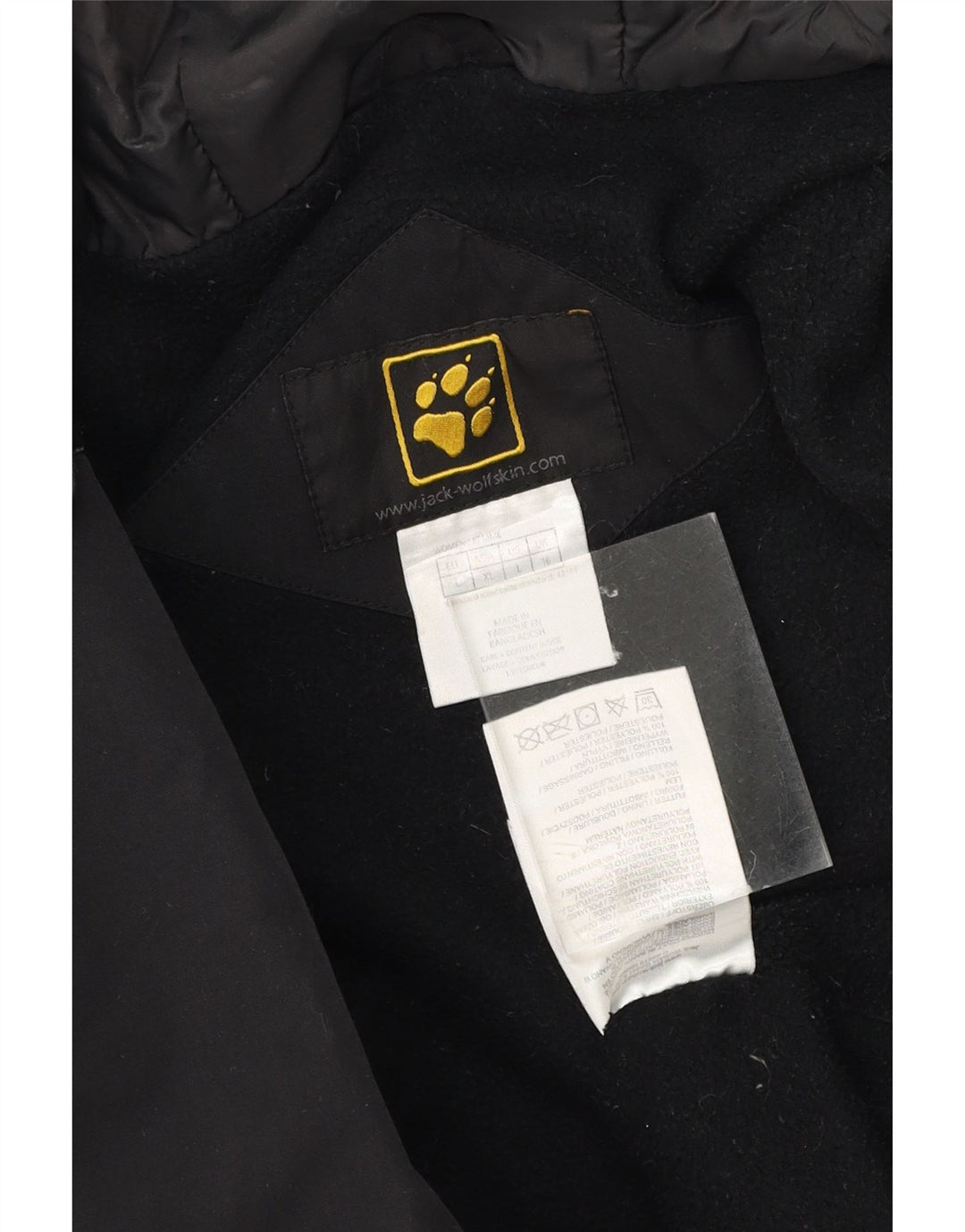 JACK WILLS Womens Hooded Windbreaker Jacket UK 16 Large Black Polyester Vintage Jack Wills and Second-Hand Jack Wills from Messina Hembry 
