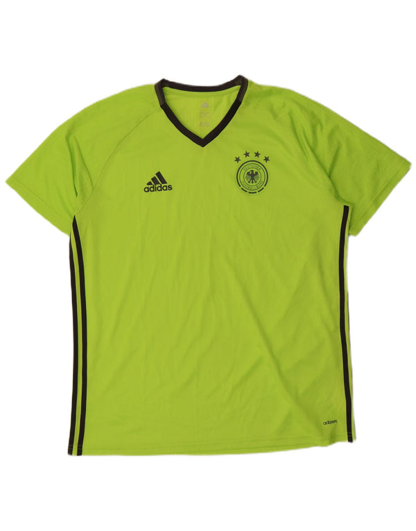 Adidas Herre Deutscher Fussball Bund T-Shirt Top XL Grøn Polyester