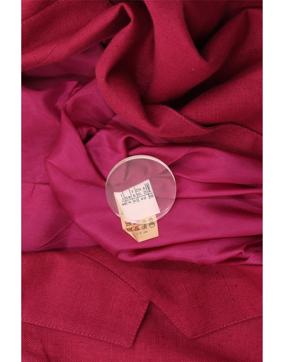 Vintage Dame Crop Kortærmet Blazer Jacket UK 14 Medium Pink Uld