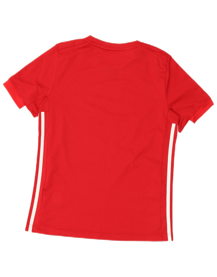 ADIDAS Boys Climalite T-Shirt Top 13-14 År Rød Polyester