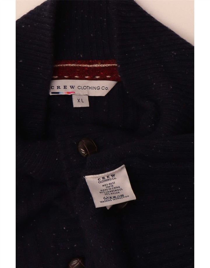 Besætningstøj Herre Button Neck Jumper Sweater XL Navy Blue Flecked