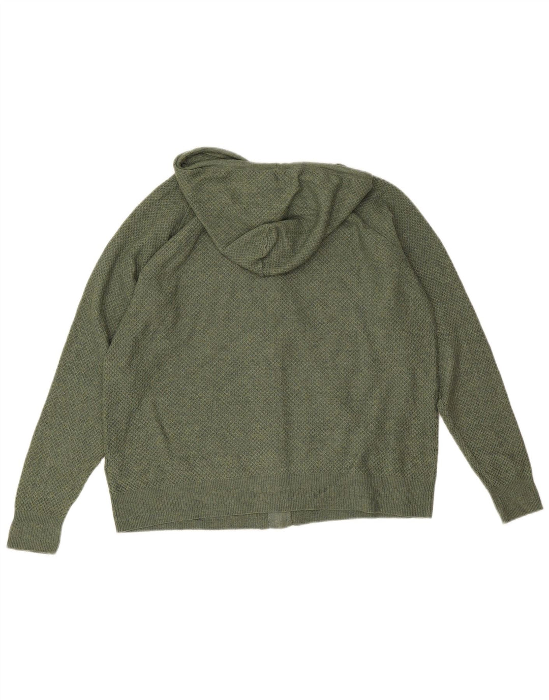 Marks & Spencer Dame-hættecardigantrøje UK 14 Medium Green Polyester
