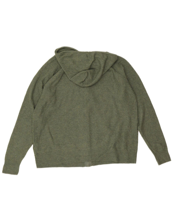 Marks & Spencer Dame-hættecardigantrøje UK 14 Medium Green Polyester
