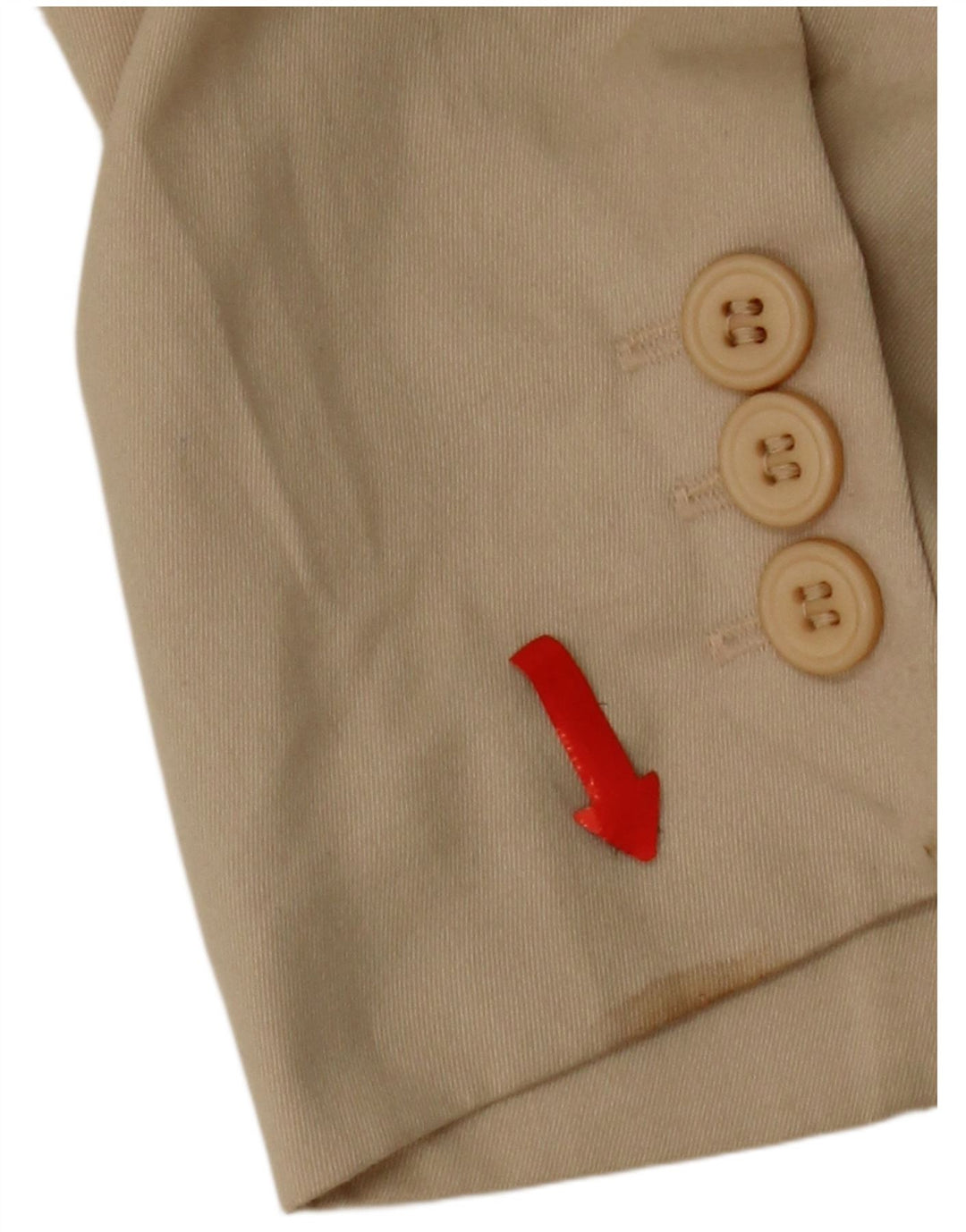 Ballon Dame 2 Button Blazer Jacket UK 18 XL Beige Bomuld