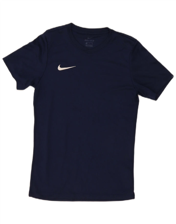 Nike herre Dri Fit T-shirt top lille marineblå polyester