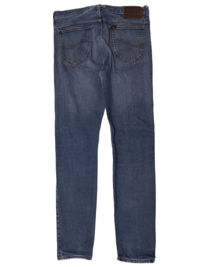 Lee Herre Rider Distressed Slim Jeans W32 L31 Blå Bomuld