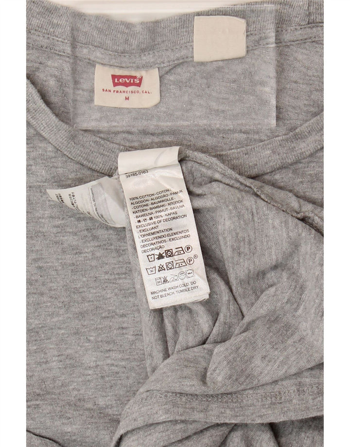 LEVI'S Womens T-Shirt Top UK 12 Medium Grey Cotton