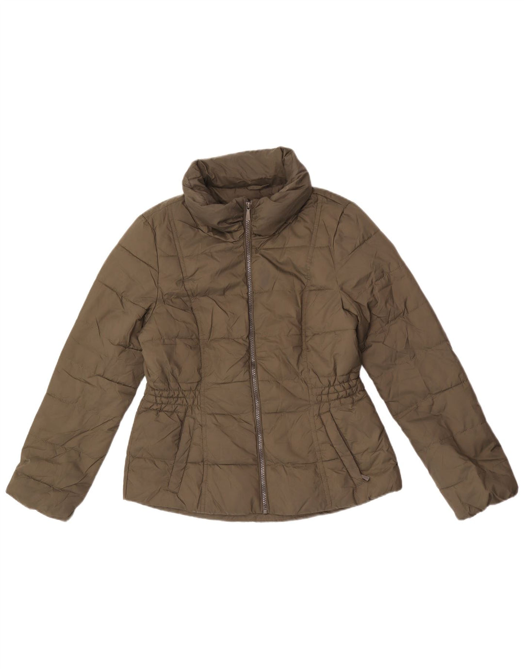 Marks & Spencer Polstret hættejakke til kvinder UK 12 Medium Khaki Polyester