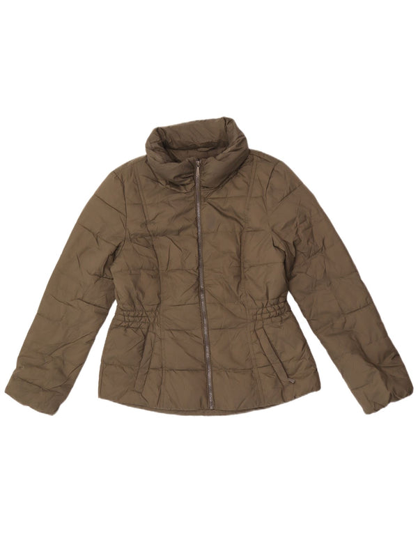 Marks & Spencer Polstret hættejakke til kvinder UK 12 Medium Khaki Polyester