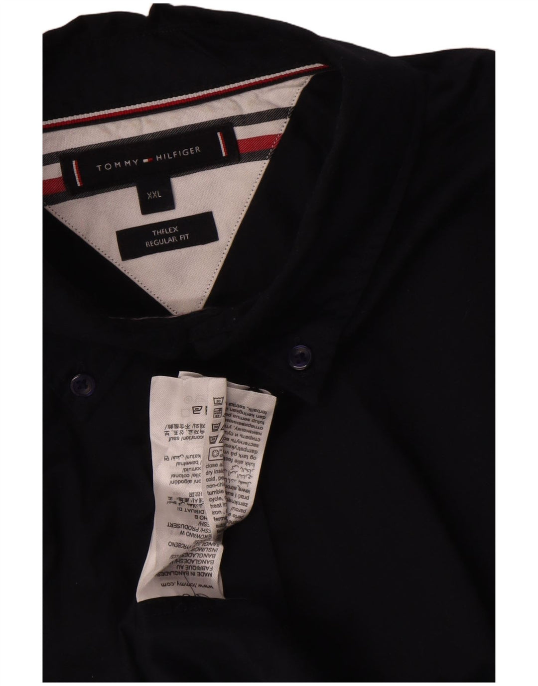 Tommy Hilfiger Herre Regular Fit skjorte 2XL marineblå bomuld