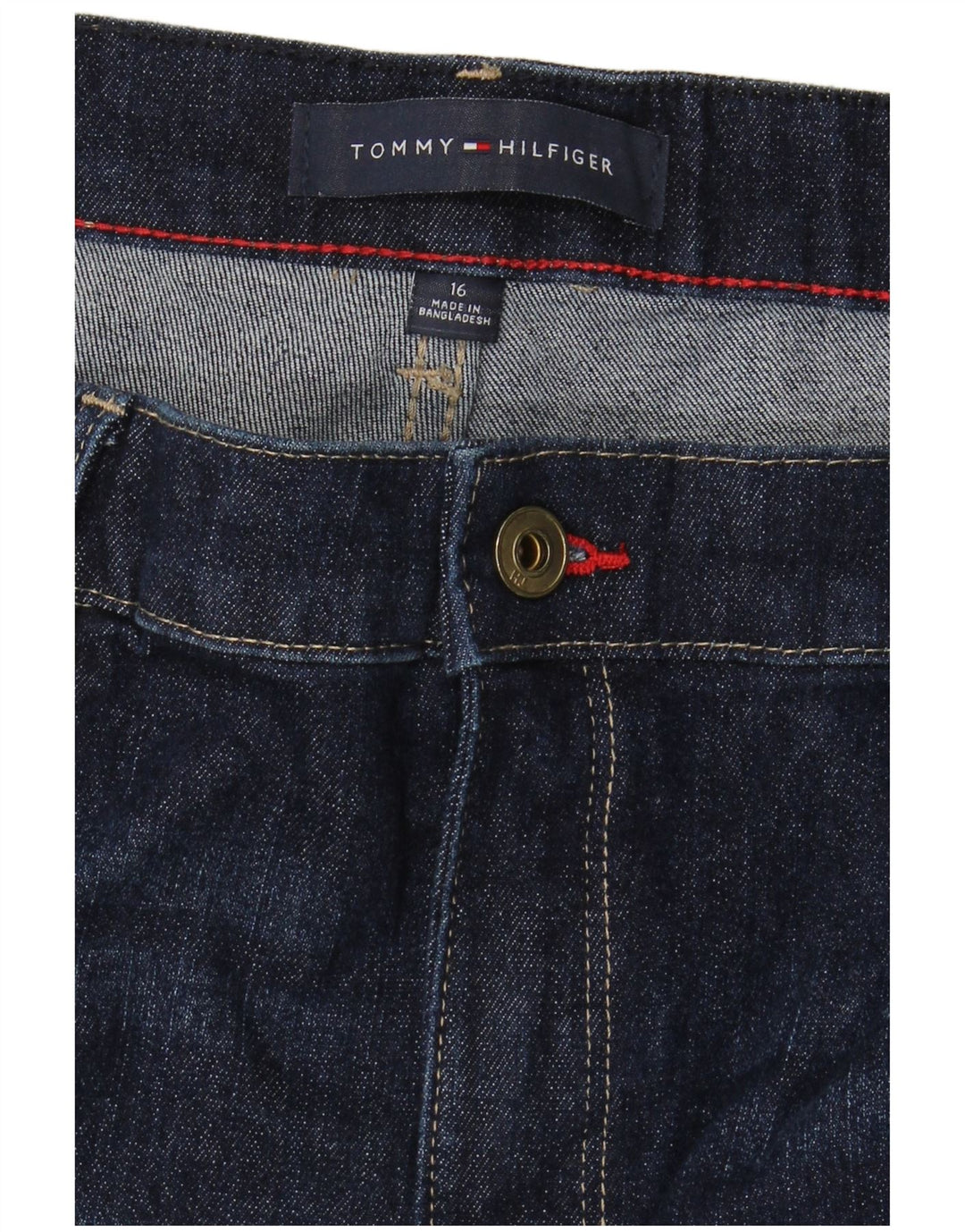TOMMY HILFIGER lige højtaljede jeans til kvinder US 16 2XL W38 L28 Marineblå