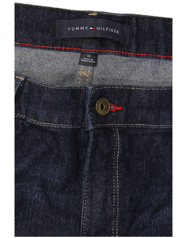 TOMMY HILFIGER lige højtaljede jeans til kvinder US 16 2XL W38 L28 Marineblå