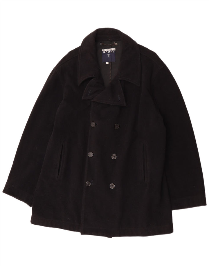 Trussardi Herre Pea Coat IT 54 2XL Sort Uld