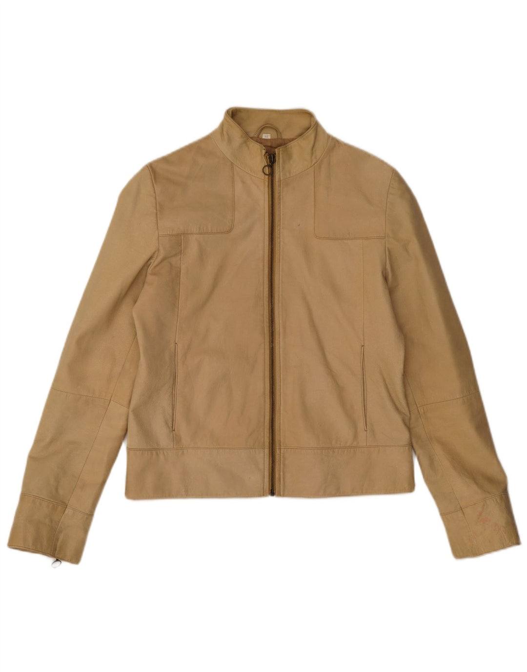 Conbipel Dame Læderjakke IT 42 Medium Beige Læder