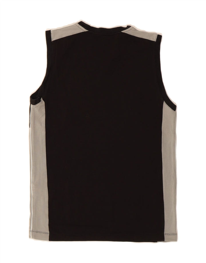 CHAMPION Womens Vest Top UK 12 Medium Black Colourblock Cotton Vintage Champion and Second-Hand Champion from Messina Hembry 