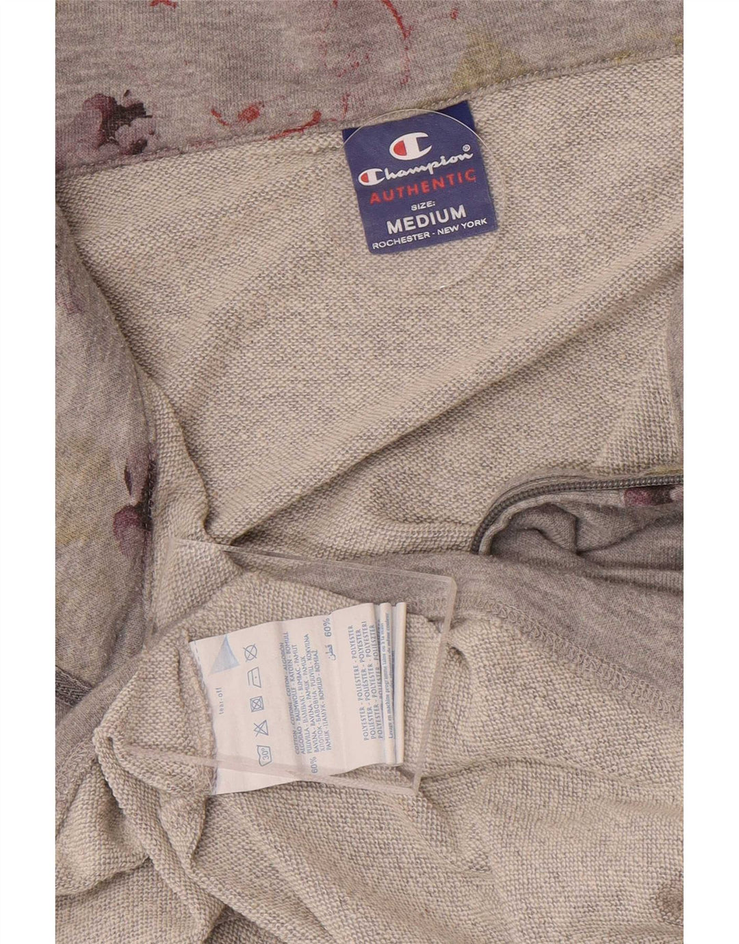 Champion Womens træningsdragt Topjakke UK 14 Medium Grey Floral Cotton