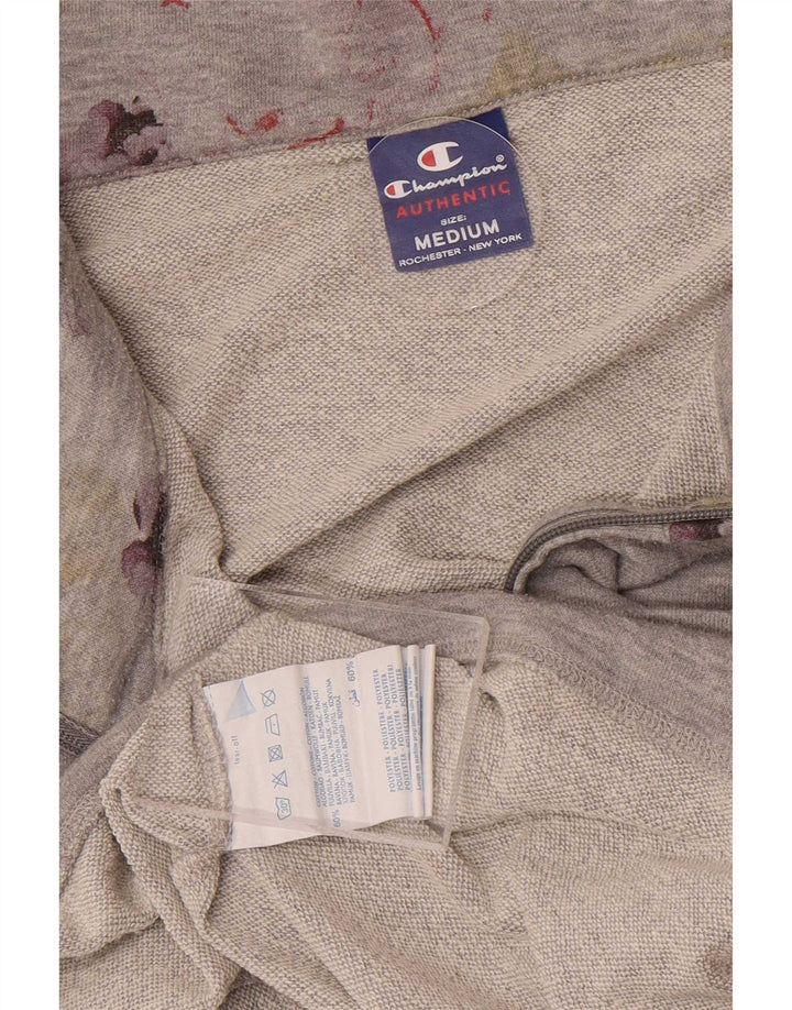 Champion Womens træningsdragt Topjakke UK 14 Medium Grey Floral Cotton