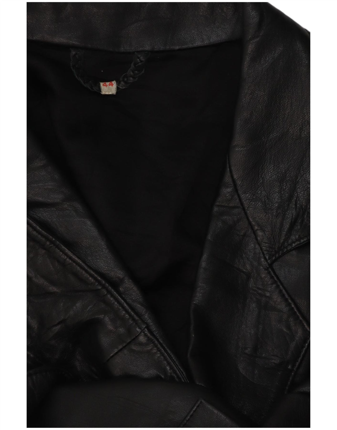 VINTAGE Dame dobbeltradet læder blazerjakke EU 44 XL Sort
