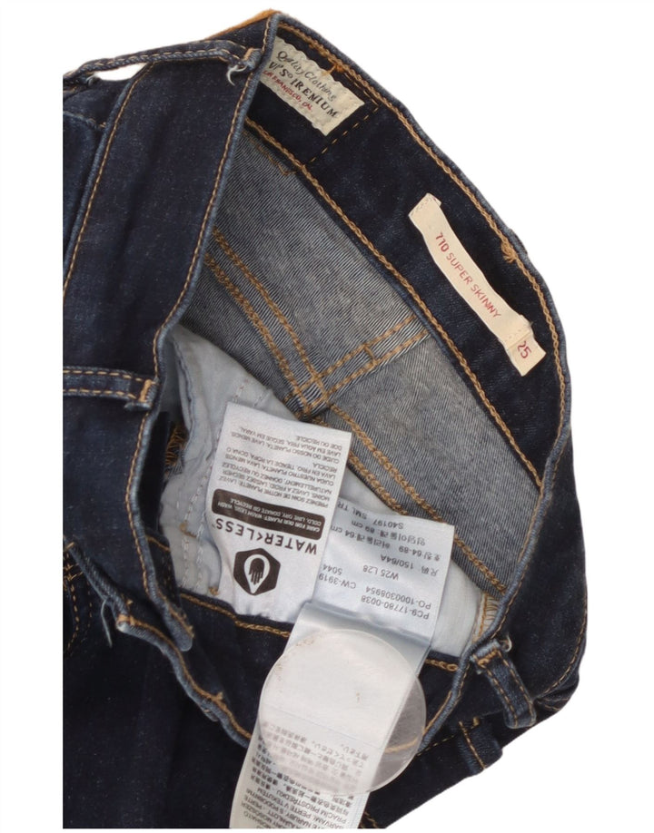Levi's Dame 710 Super Skinny Jeans W25 L28 Marineblå Bomuld