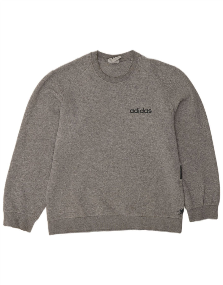 Adidas grafisk sweatshirt til mænd, lille grå bomuld