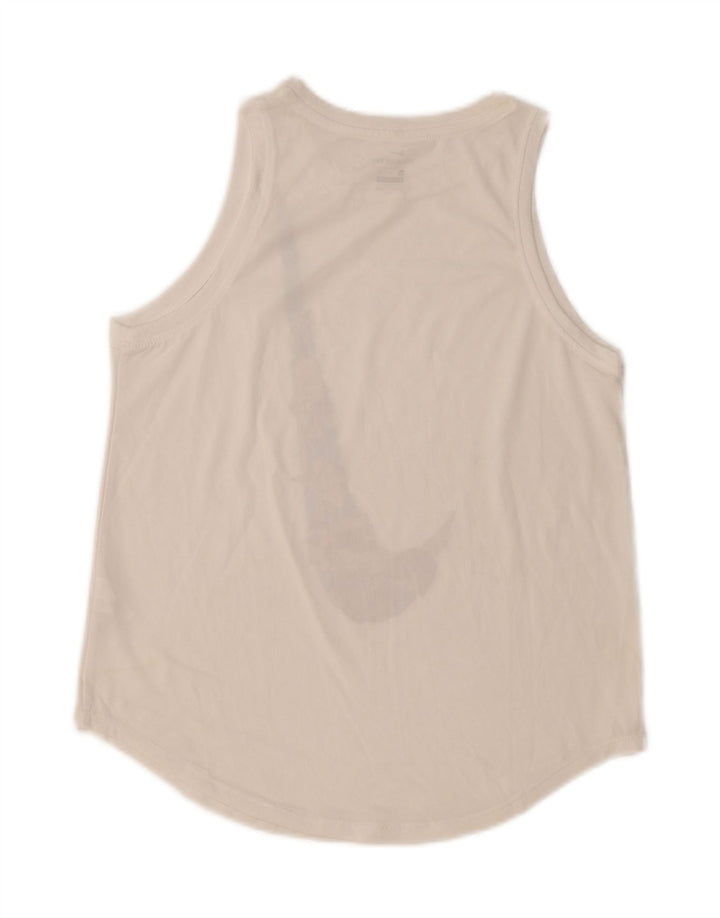 NIKE piger Dri Fit grafisk vest top 13-14 år XL Hvid polyester