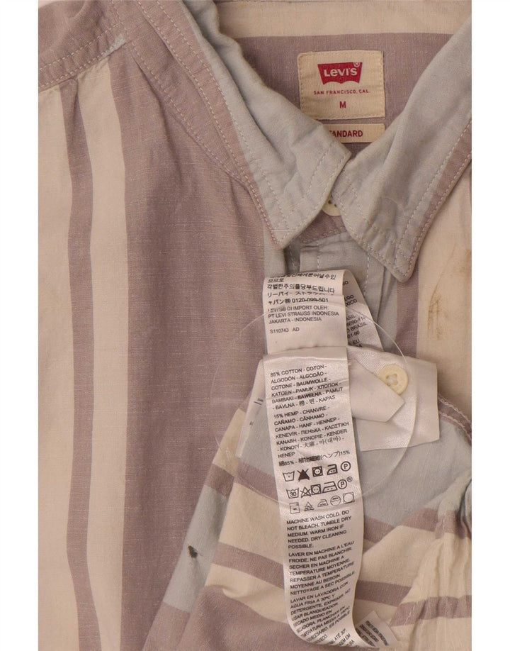 Levi's Herre standard kortærmet skjorte mellemgrå stribet bomuld